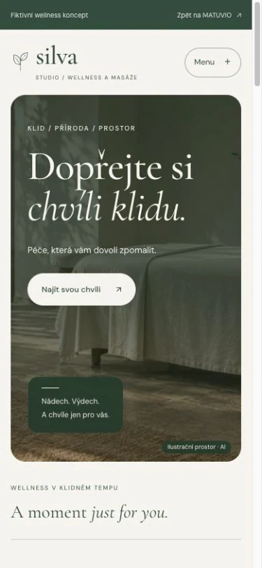 Mobilní podoba stejného webu SILVA.